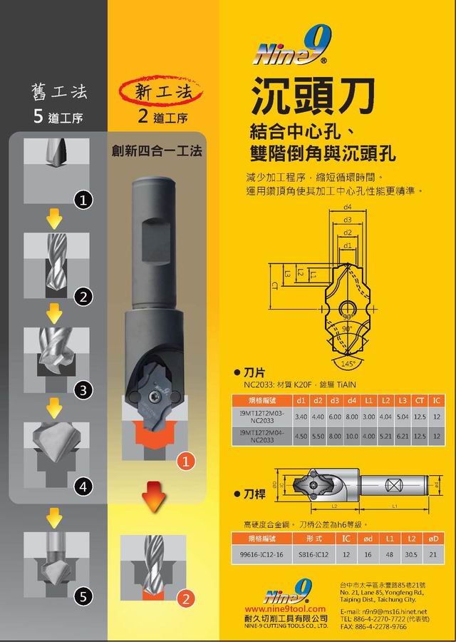 i-center刀片式沉頭刀